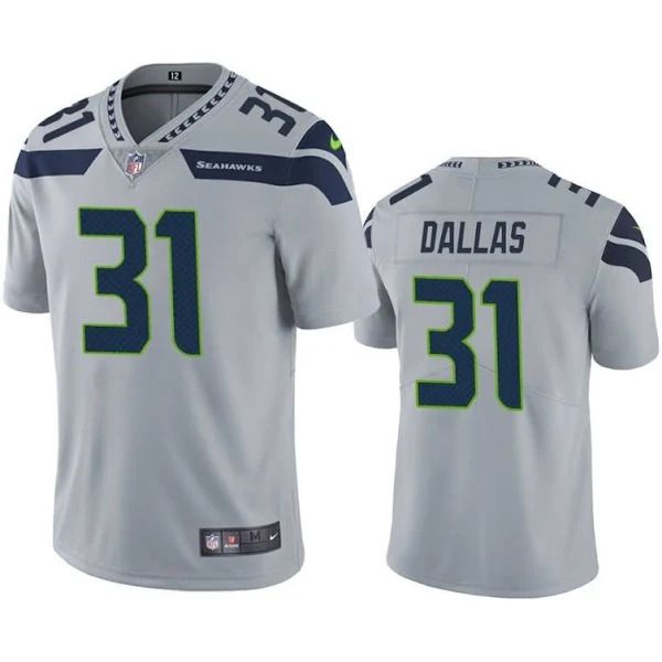 Men Seattle Seahawks #31 DeeJay Dallas Nike Grey Vapor Limited NFL Jersey->seattle seahawks->NFL Jersey
